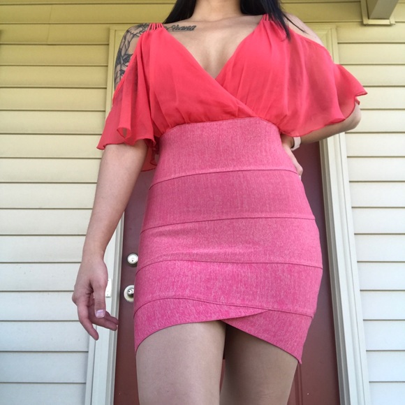 Night Out Pink Bandage Dress - Picture 1 of 4